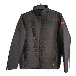 Storm Creek Men's M Thermolite Quilted Jacket Black Packable Full Zip 3M Logo